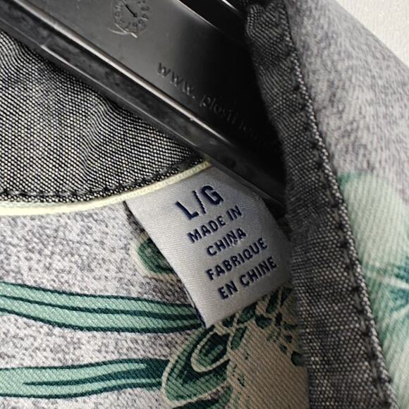 Tommy Bahama Silk Hawaiian Shirt Mens Size Large Floral Palm Leaves Beach Aloha - Picture 3 of 7